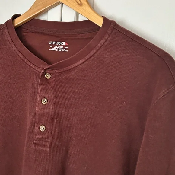 UNTUCKit Men’s Size XL Long Sleeve Henley Pullover Sweater - Picture 4 of 12